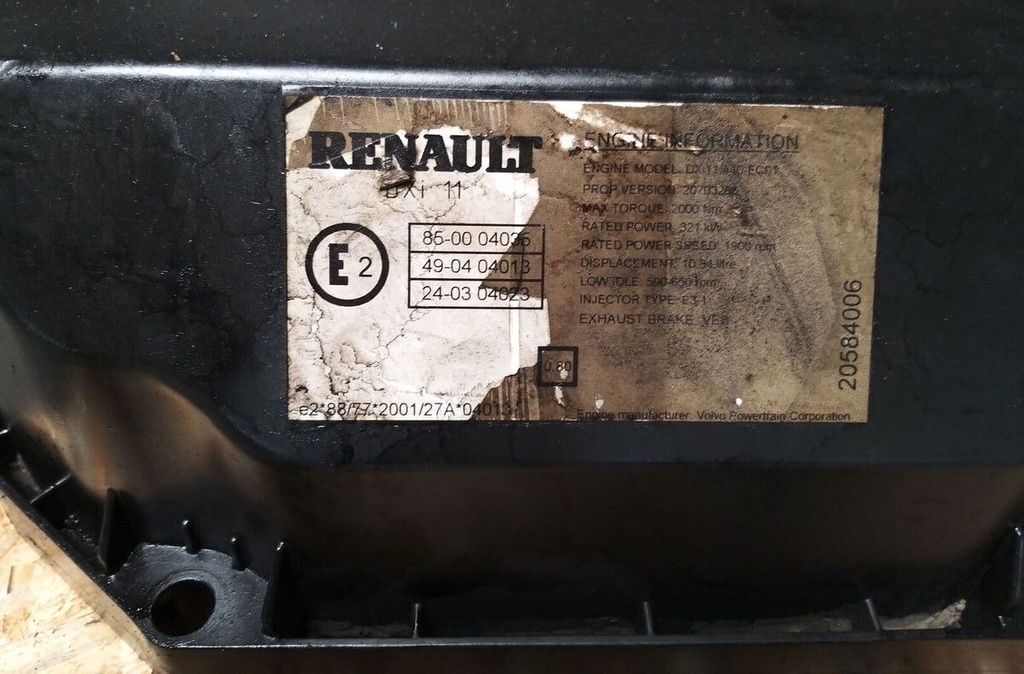 Renault cylinder head cover RENAULT 20494859 – 2
